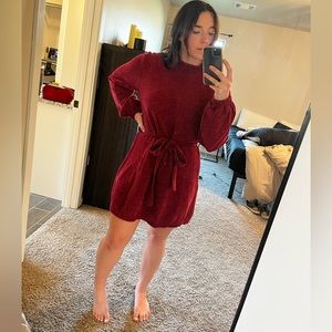 Red sweater dress